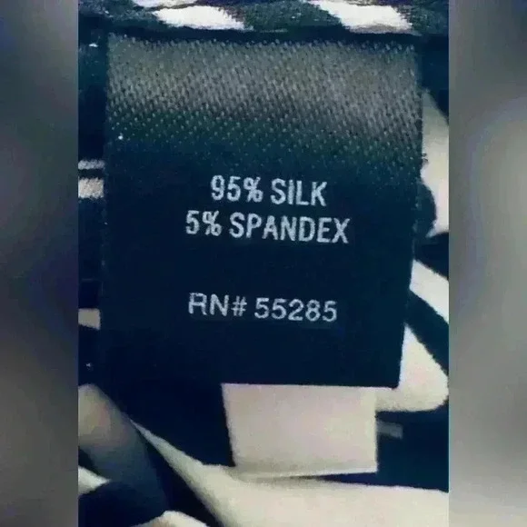 Express Silk Blouson Dress, Women’s Size Small, Geometric Black & Cream, Y2K - Picture 13 of 16